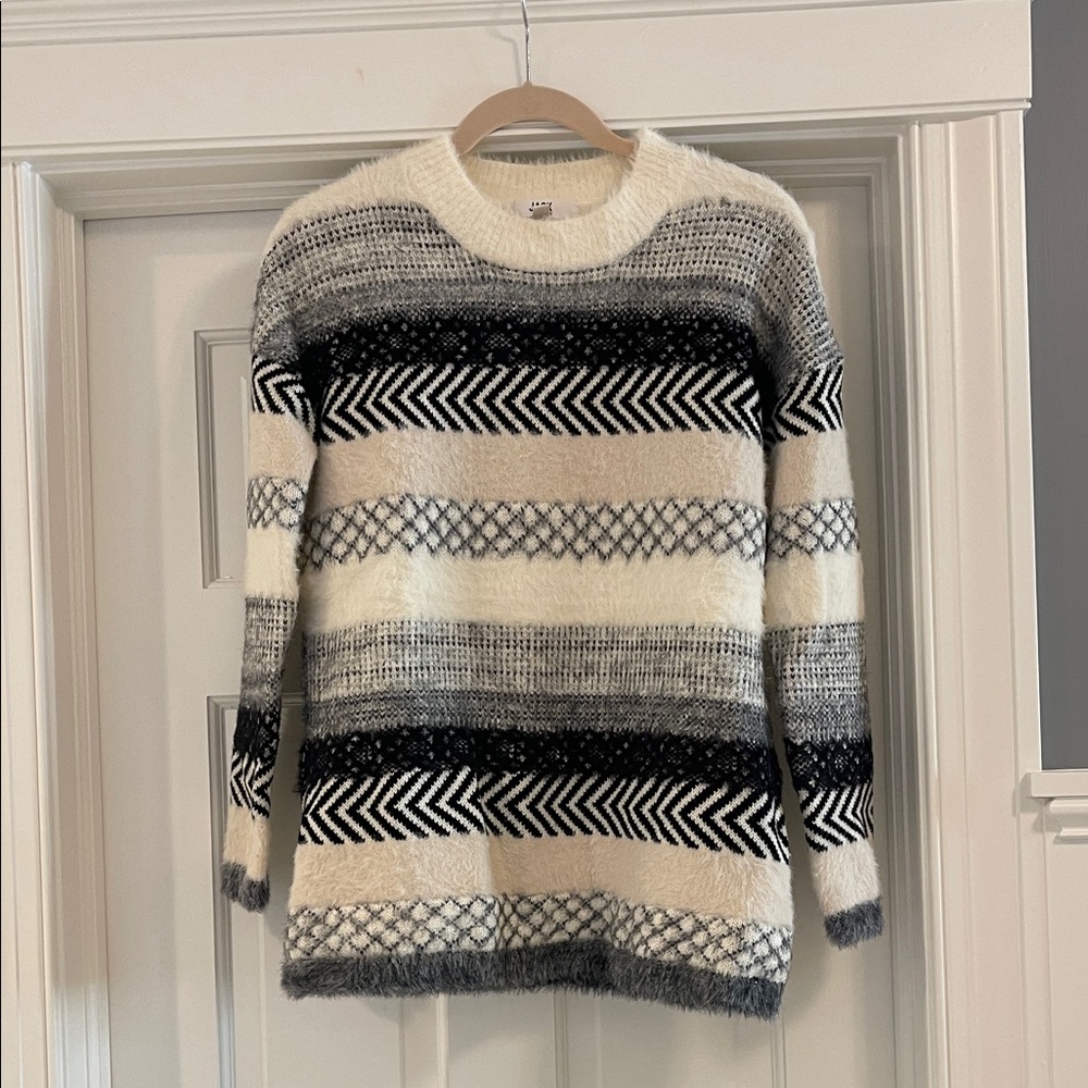 Jack by BB Dakota Cozy Black and Cream Striped Sweater - size small